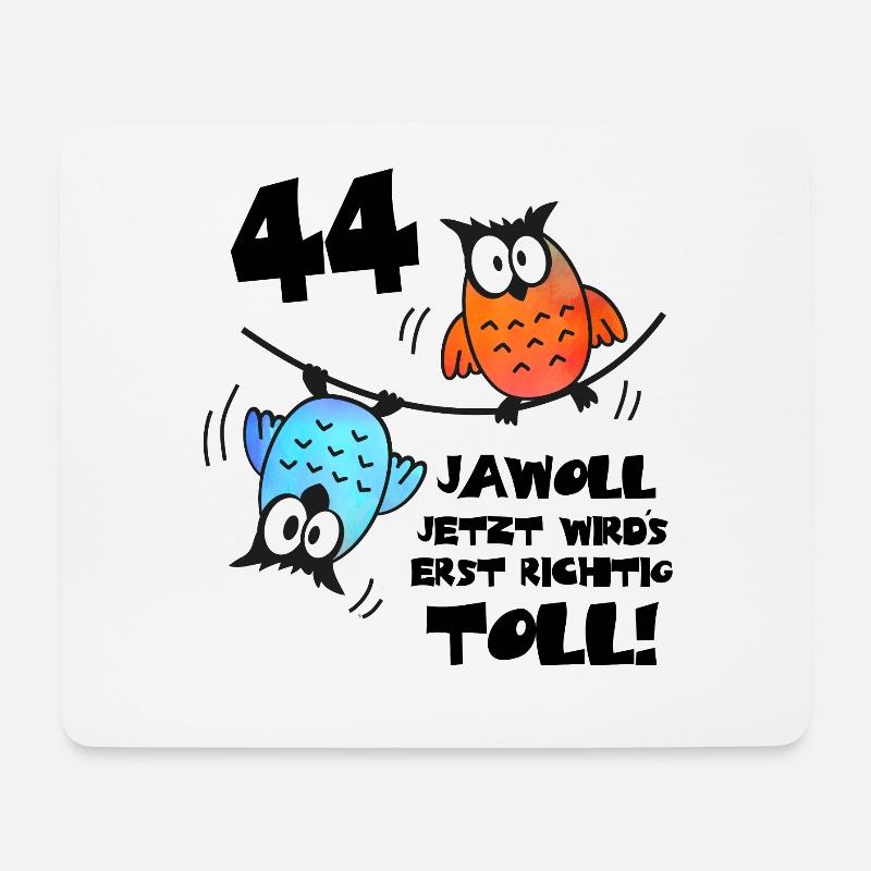 Eulen Frauen Männer 44. Geburtstag 44 Jahre - Mousepad (Querformat) - Weiß