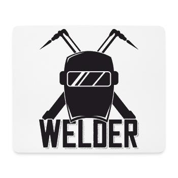 Welder helmet outfit for proud metalworkers - Mouse Pad (horizontal) - white - Front