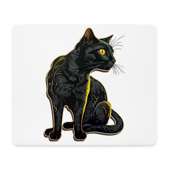 Black Cat Bombay Cat Outfit pour - Tapis de souris (format paysage) - blanc - Devant