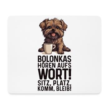 Bolonkas hören aufs Wort! Bolonka Zwetna Hund - Mousepad (Querformat) - Weiß - Vorne