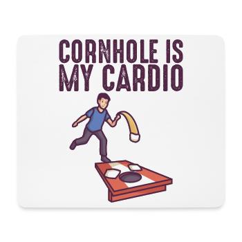 Cornhole Is My Cardio Corn Hole Säcke Cornhole - Mousepad (Querformat) - Weiß - Vorne