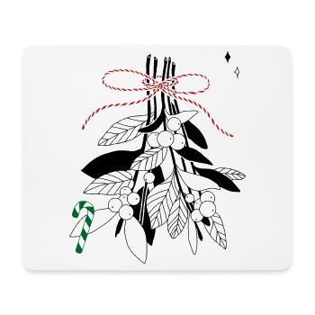 Zweige mit Schneebeeren - Mousepad (Querformat) - Weiß - Vorne
