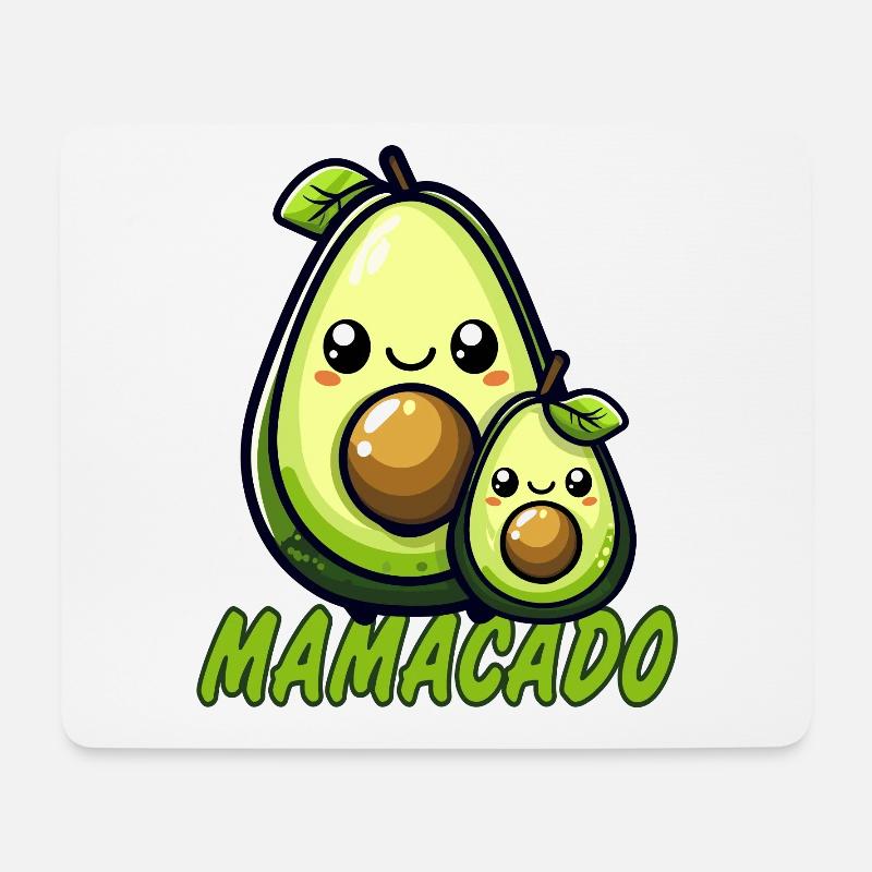 Mamacado mit Babyavocado schwanger - Mousepad (Querformat) - Weiß