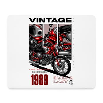 Moto Vintage Motards Motard Anniversaire 1989 - Tapis de souris (format paysage) - blanc - Devant