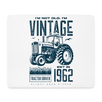 Vintage tracteur fermier anniversaire né en 1962 - Tapis de souris (format paysage) - blanc - Devant