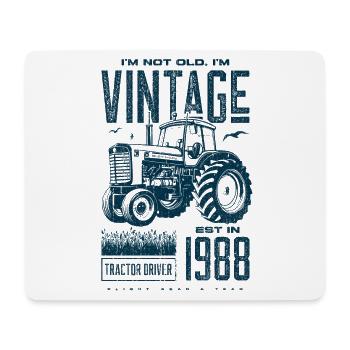 Vintage tracteur agriculteur anniversaire né en 1988 - Tapis de souris (format paysage) - blanc - Devant