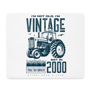 Vintage tracteur fermier anniversaire né en 2000 - Tapis de souris (format paysage) - blanc - Devant