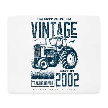 Vintage Tractor Farmer Birthday Born In 2002 - Mouse Pad (horizontal) - white - Front