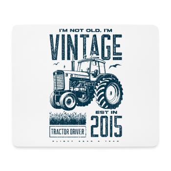 Vintage Tractor Farmer Birthday Born In 2015 - Mouse Pad (horizontal) - white - Front