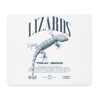 Tokajer Gecko Streetwear Eidechse Hüter - Mousepad (Querformat) - Weiß - Vorne