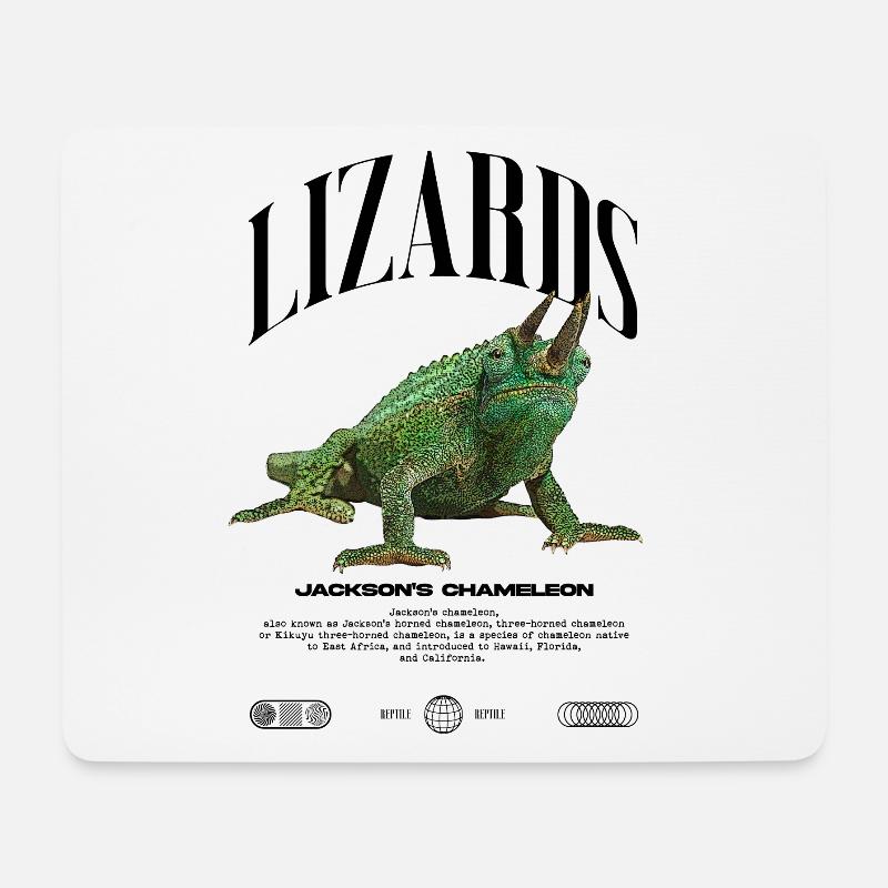 Jackson's Chamäleon Streetwear Eidechsenwärter - Mousepad (Querformat) - Weiß