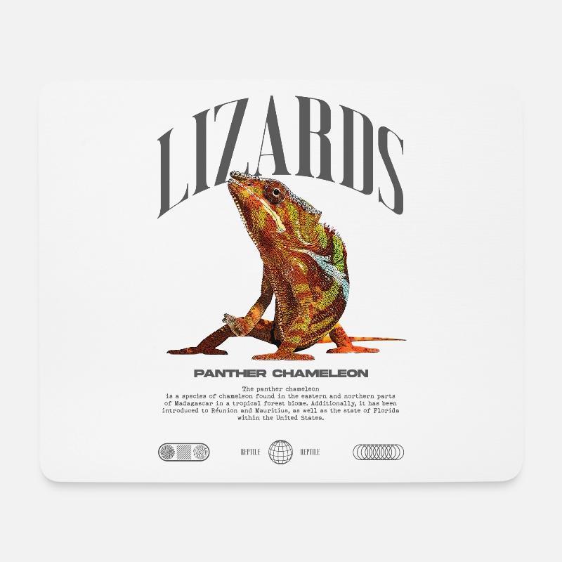 Panther Chamäleon Streetwear Eidechsenwärter - Mousepad (Querformat) - Weiß