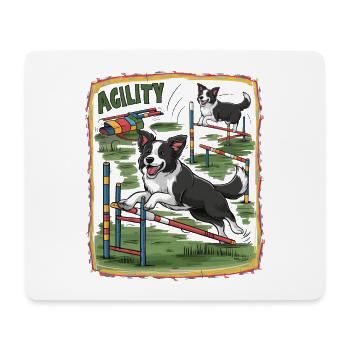 Sport canin Agility Border Collie - Tapis de souris (format paysage) - blanc - Devant