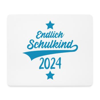 EINSCHULUNG 1. KLASSE ENDLICH SCHULKIND 2024 - Mousepad (Querformat) - Weiß - Vorne