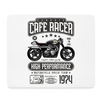 Cafe Racer Motorrad Geburtstag Biker Jahrgang 1974 - Mousepad (Querformat) - Weiß - Vorne