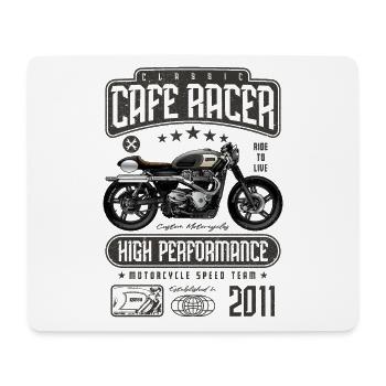 Cafe Racer Motorcycle Birthday Biker Born 2011 - Mouse Pad (horizontal) - white - Front
