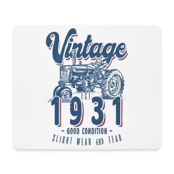 Oldtimer Traktor Farmer Geburtstag geboren 1931 - Mousepad (Querformat) - Weiß - Vorne