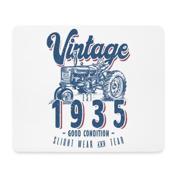 Oldtimer Traktor Farmer Geburtstag Jahrgang 1935 - Mousepad (Querformat) - Weiß - Vorne