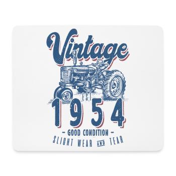 Vintage Tractor Farmer Birthday Born In 1954 - Mouse Pad (horizontal) - white - Front