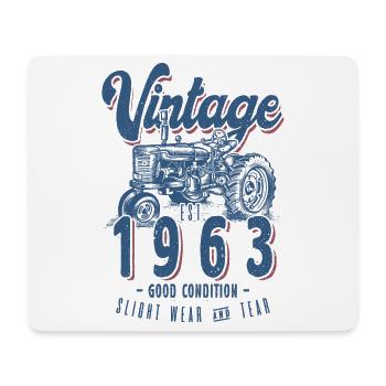 Oldtimer Traktor Farmer Geburtstag Jahrgang 1963 - Mousepad (Querformat) - Weiß - Vorne
