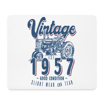 Oldtimer-Traktor-Farmer-Geburtstag Jahrgang 1957 - Mousepad (Querformat) - Weiß - Vorne
