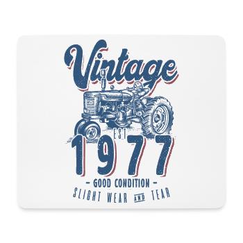 Oldtimer Traktor Farmer Geburtstag Jahrgang 1977 - Mousepad (Querformat) - Weiß - Vorne