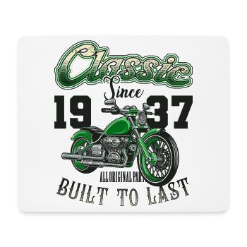 Moto Motard Moto Anniversaire Moto Né En 1937 - Tapis de souris (format paysage) - blanc - Devant