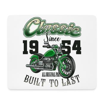 Motorcycle Bikers Motorbike Birthday Born In 1954 - Mouse Pad (horizontal) - white - Front
