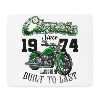 Motorcycle Bikers Motorbike Birthday Born In 1974 - Mouse Pad (horizontal) - white - Front
