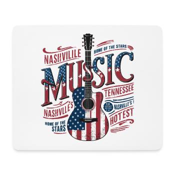 Nashville Music US Flag Guitar - Mouse Pad (horizontal) - white - Front