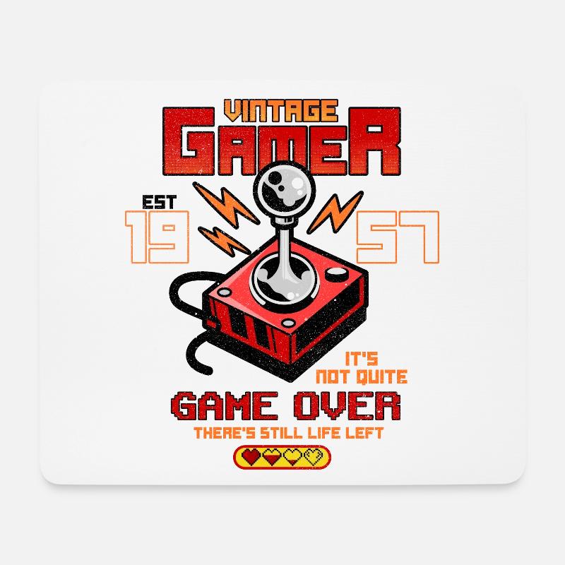 Vintage Gamer seit 1957 Lustiges Geburtstagsspiel - Mousepad (Querformat) - Weiß