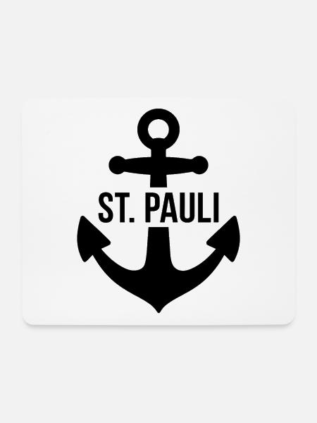 St. Pauli Anker Reeperbahn Kiez - Mousepad (Querformat) - Weiß