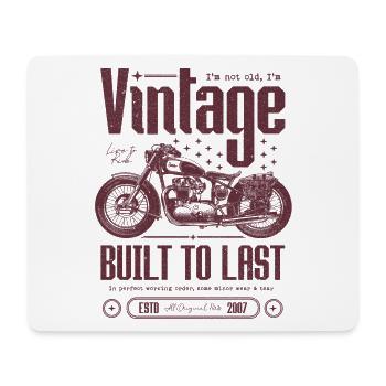 Vintage Motorcycle Bikers Motorbike Birthday 2007 - Mouse Pad (horizontal) - white - Front