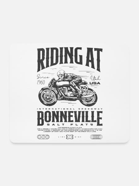Bonneville Salt Flats Motorrad Geburtstag 1960 - Mousepad (Querformat) - Weiß