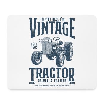 Tracteur Vintage Fermier Anniversaire Né En 1962 - Tapis de souris (format paysage) - blanc - Devant