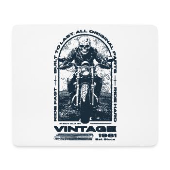 Moto Vintage Motards Moto Anniversaire 1981 - Tapis de souris (format paysage) - blanc - Devant