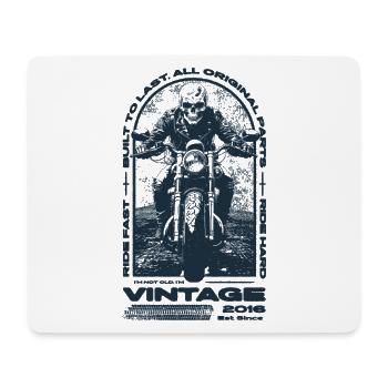 Moto Vintage Motard Moto Anniversaire 2016 - Tapis de souris (format paysage) - blanc - Devant