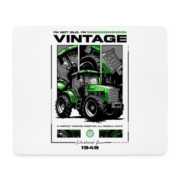 Anniversaire De Fermier De Tracteur D’époque Né En 1949 - Tapis de souris (format paysage) - blanc - Devant