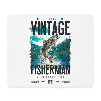Vintage Trout Fisherman Fishing Birthday 1991 - Mouse Pad (horizontal) - white - Front