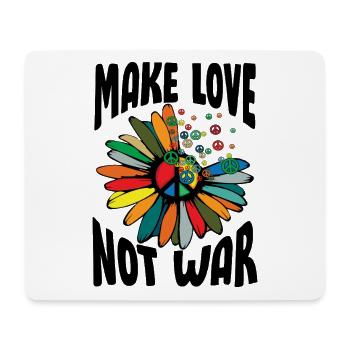 Faites l’amour pas la guerre Flower Power Hippie - Tapis de souris (format paysage) - blanc - Devant
