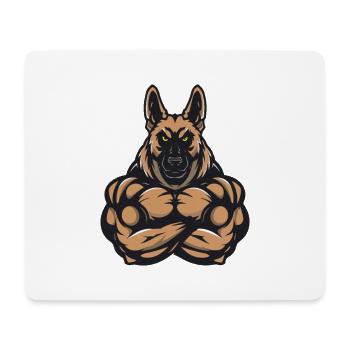 German Shepherd Dog Muscles Bodybuilding - Mouse Pad (horizontal) - white - Front
