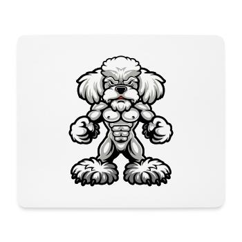 Poodle Dog Muscles Bodybuilding - Mouse Pad (horizontal) - white - Front