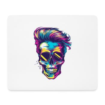 Punker Totenkopf Party - Mousepad (Querformat) - Weiß - Vorne