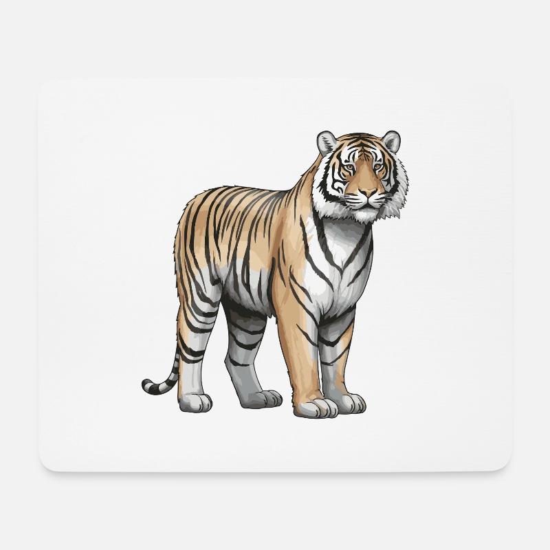 Tiger Tier - Mousepad (Querformat) - Weiß