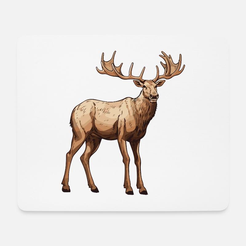 Elch Tier - Mousepad (Querformat) - Weiß