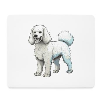 Pudel Hund - Mousepad (Querformat) - Weiß - Vorne