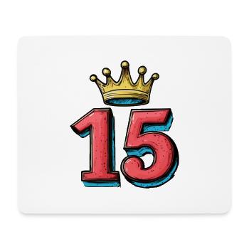 15 Zahl Krone - Mousepad (Querformat) - Weiß - Vorne
