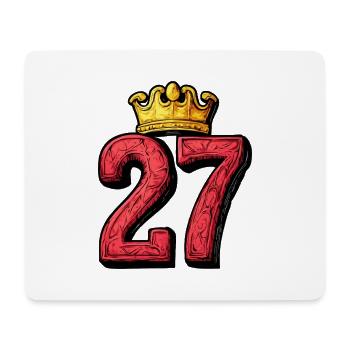 27 Nombre Couronne - Tapis de souris (format paysage) - blanc - Devant
