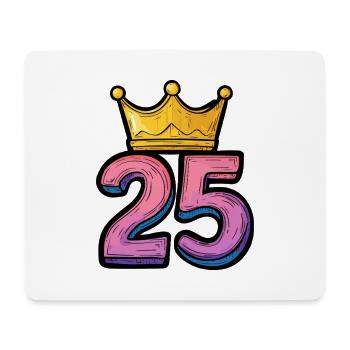 25 Zahl Krone - Mousepad (Querformat) - Weiß - Vorne