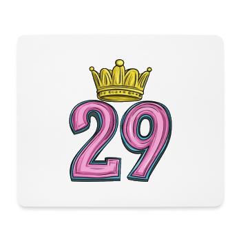 29 Zahl Krone - Mousepad (Querformat) - Weiß - Vorne